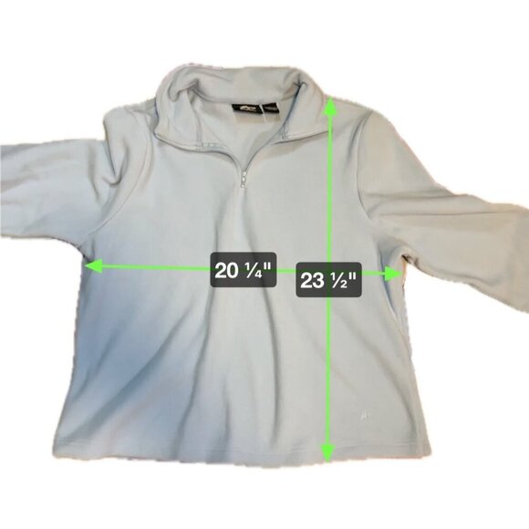 Athletech Light Blue Fleece Pullover Half Zip 100% Polyester Sweater Size L - Picture 6 of 6